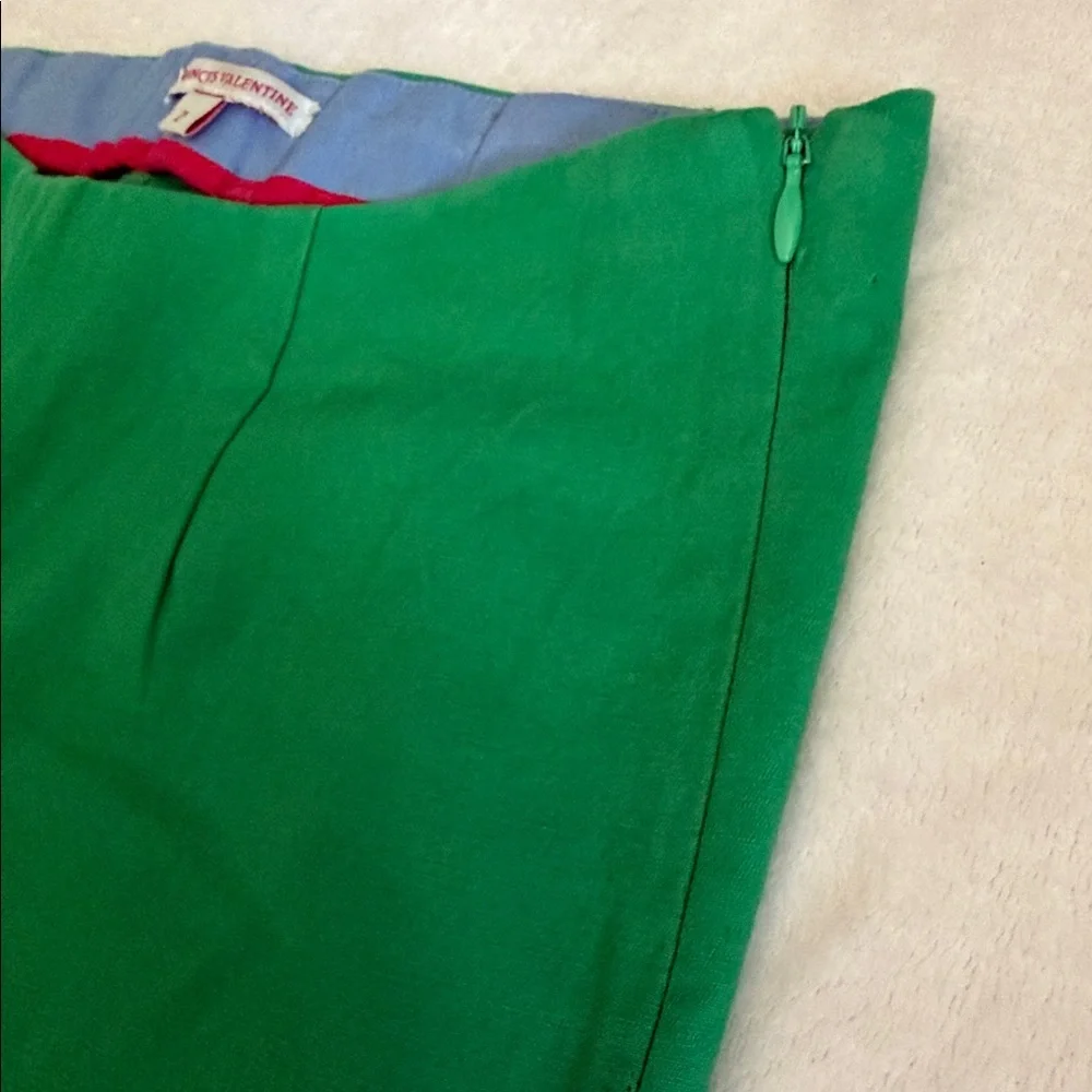 Frances Valentine | Petrie Side Zip Back Slit Stretch Cotton Crop Pant Green (2) - Picture 6 of 14